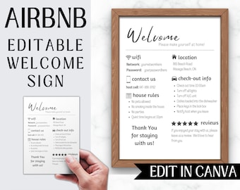 Airbnb Welcome Sign | Template | Welcome Book | Checklist | Wifi Sign | Airbnb Host Bundle | Host Template