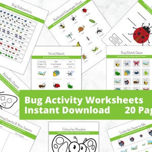 Kids Worksheets | Bugs & Insects Activities | Kindergarten Printable | Toddler Preschool Curriculum
