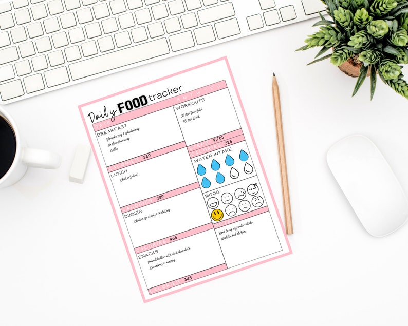 Mindful Eating Journal | Printable Daily Food Diary | Weight Loss ...