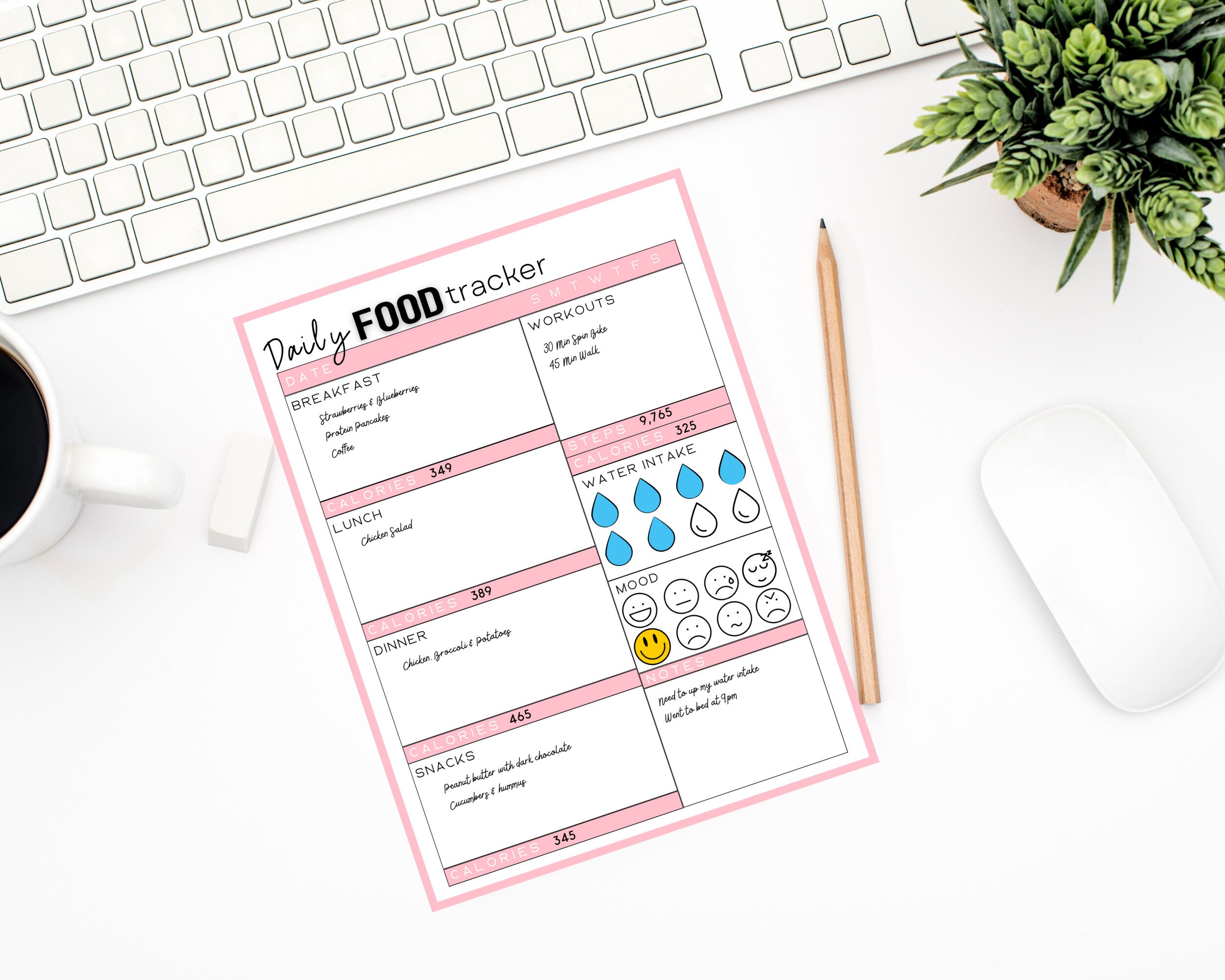 Mindful Eating Journal | Printable Daily Food Diary | Weight Loss ...