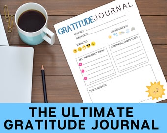 Gratitude Journal Printable BUNDLE | Mindfulness Log | Gratitude Template | Self Care Planner | Daily Journal for Kids | Gratitude Jar