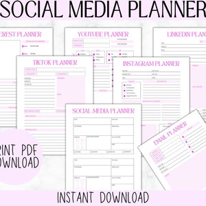 Social Media Planner Template | Content Creator Planner | Social Media Tracker | Marketing Manager | Small Business