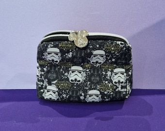 Stormtrooper Star Wars small cosmetic bag makeup pouch with mouse castle zipper pull