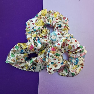 Animal Islander character inspired satin handmade hair scrunchie