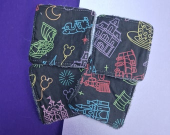 Disney park skyline reusable bamboo face wipe