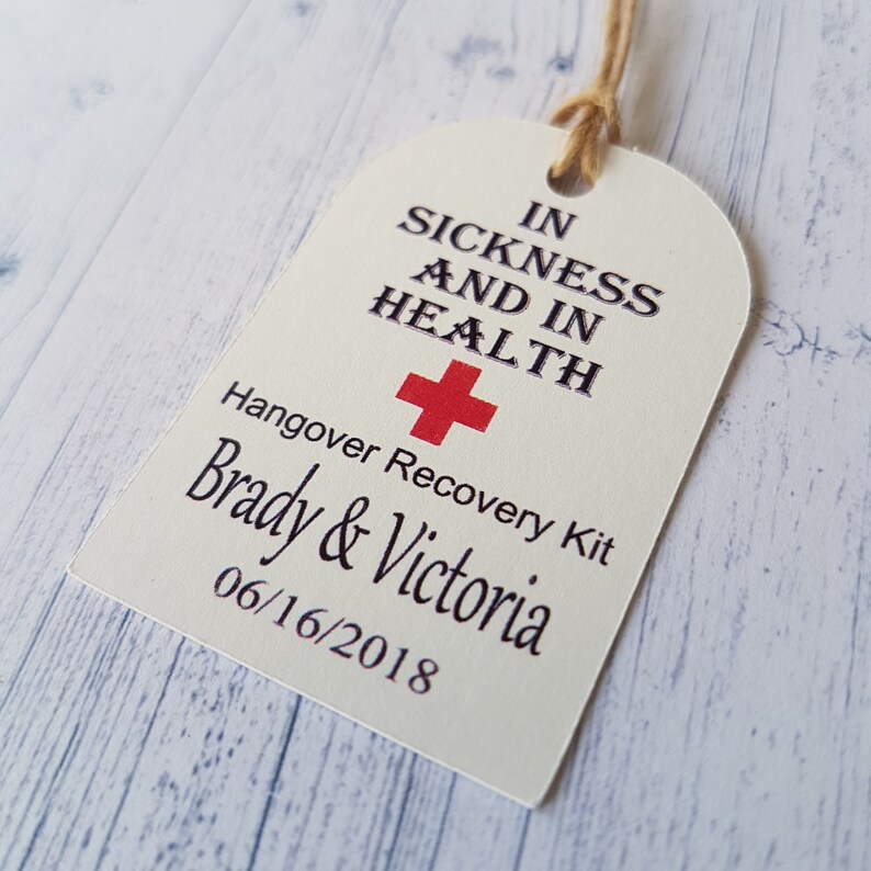 Wedding Hangover Kit Labels Personalised Wedding Guest | Etsy