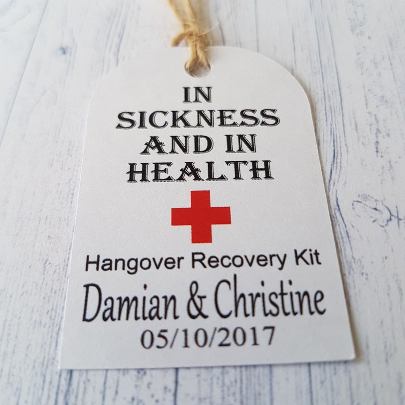 Wedding Hangover Kit Labels Personalised Wedding Guest | Etsy