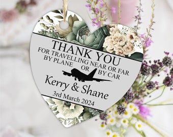 Sage Green Eucalyptus, Heart Shaped Wedding Tags, Thank You Tags, Greenery Tags, Size 5cm x 5cm, Personalised Wedding Tags