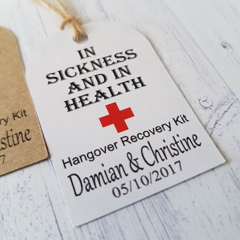 Wedding Hangover Kit Labels Personalised Wedding Guest | Etsy