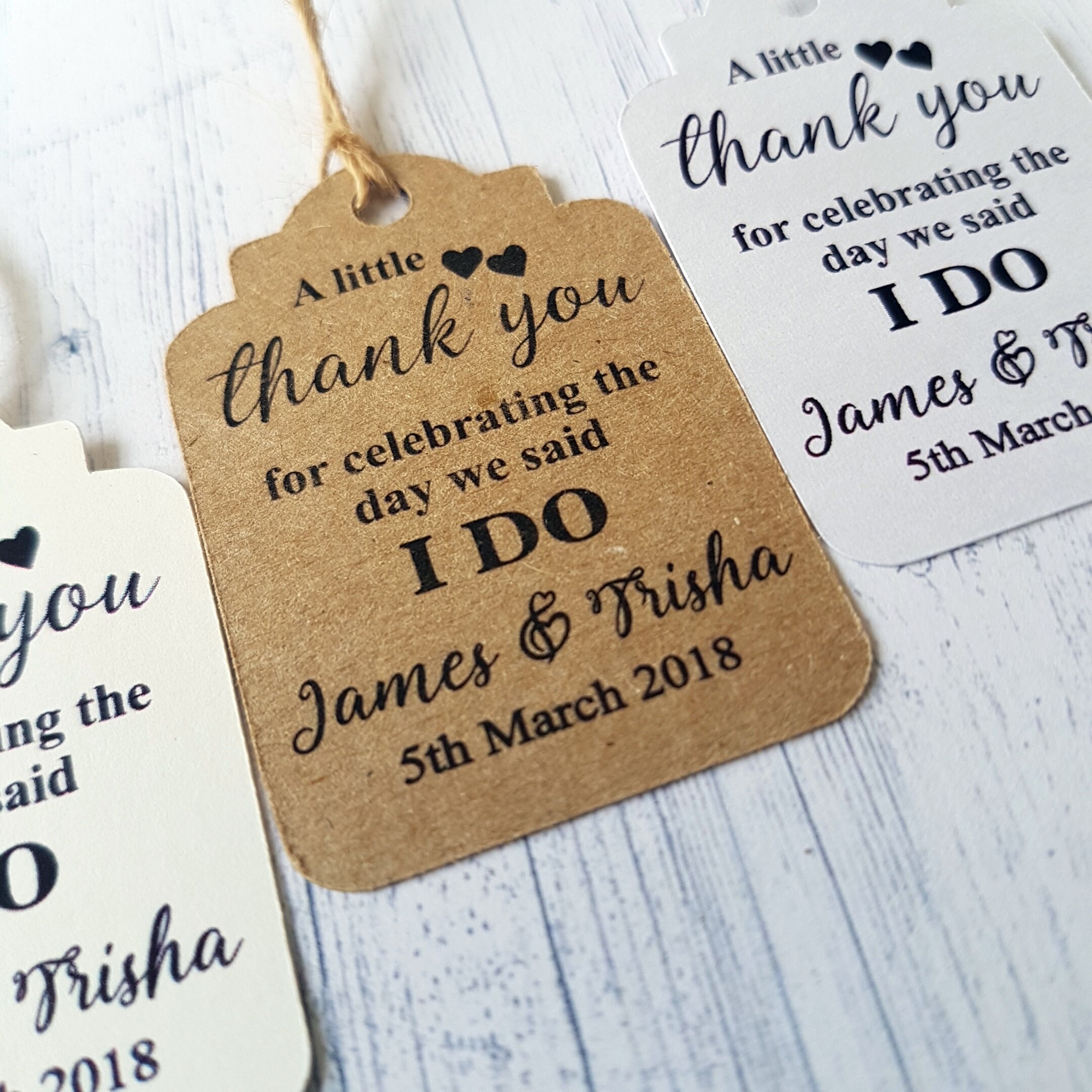 Personalised Wedding Favour Tags Thank You For Celebrating Etsy
