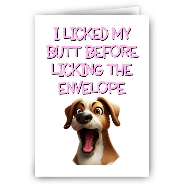 Funny Dog Card Etsy UK