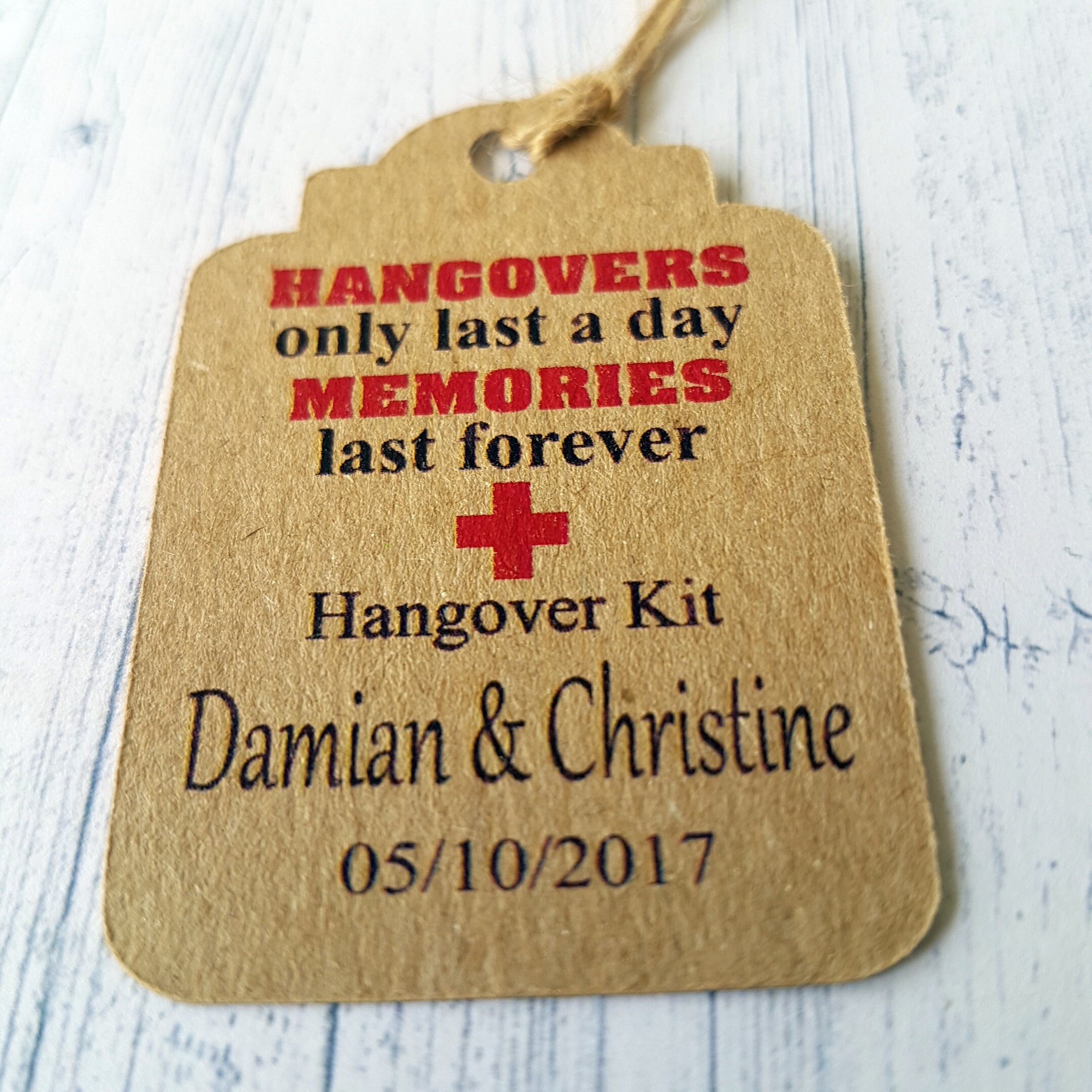 Hangover Kit Tags Personalised Wedding Hangover Kit Labels - Etsy Ireland