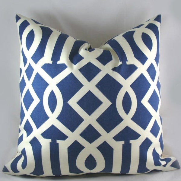 Imperial Blue Lattice Pillows Etsy
