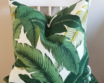 Palm Leaf - Tropical - Green -  Decorative Pillow Cushion Cover - Accent Pillow - Throw Pillow - indoor outdoor