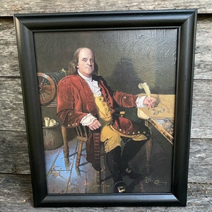 Ben Franklin Canvas Print, Colonial Ben Franklin, Colonial Decor,