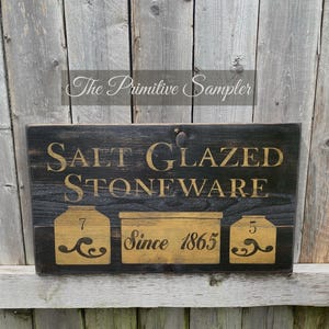 Stoneware Sign3, Crock Sign, Primitive Stoneware Sign, Primitive Crock Sign