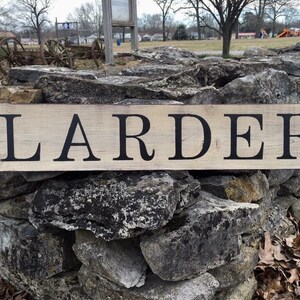 Larder Sign, 5x30, Larder, Kitchen Sign, Early American Decor, Colonial Decor, Primitive Decor