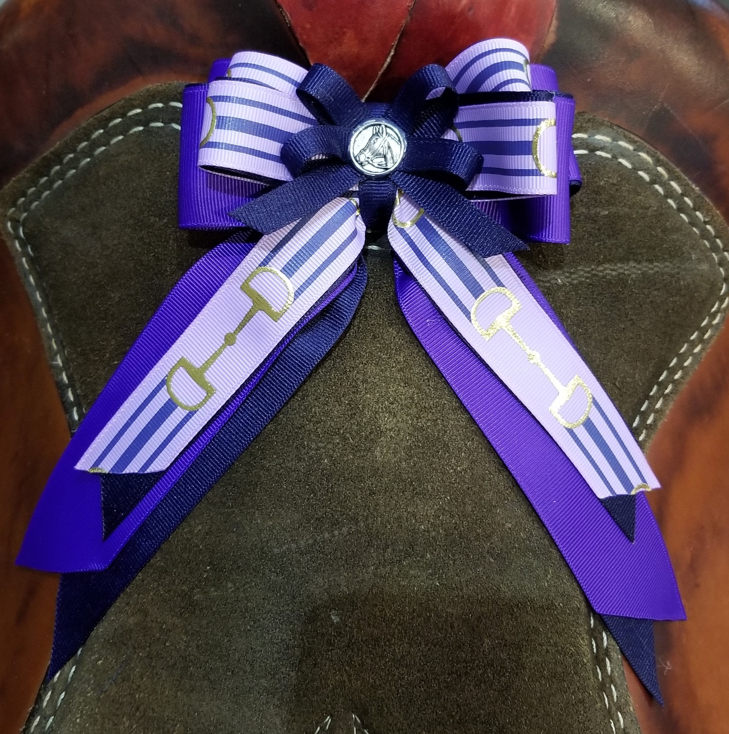 Navy & Purple Horse Show Hair Ribbons for Girls modern Etsy