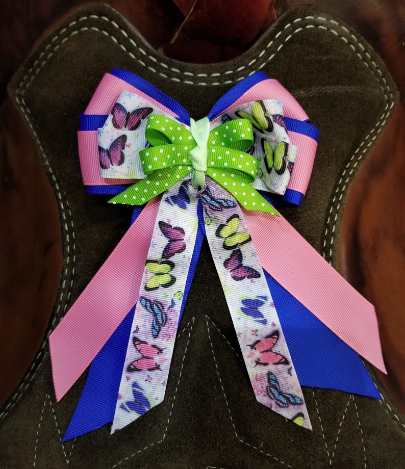 Colorful Butterflies Horse Show Hair Ribbons for Girls Etsy