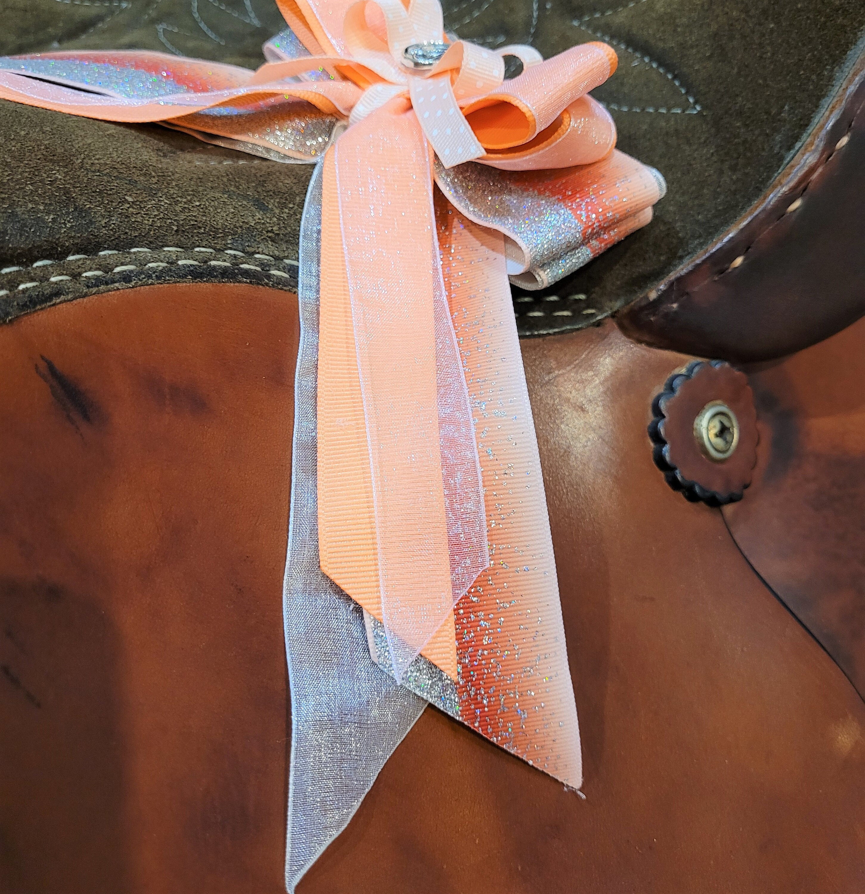 thedustyatticstore Orange Icicle - Horse Show - Hair Ribbons for Girls