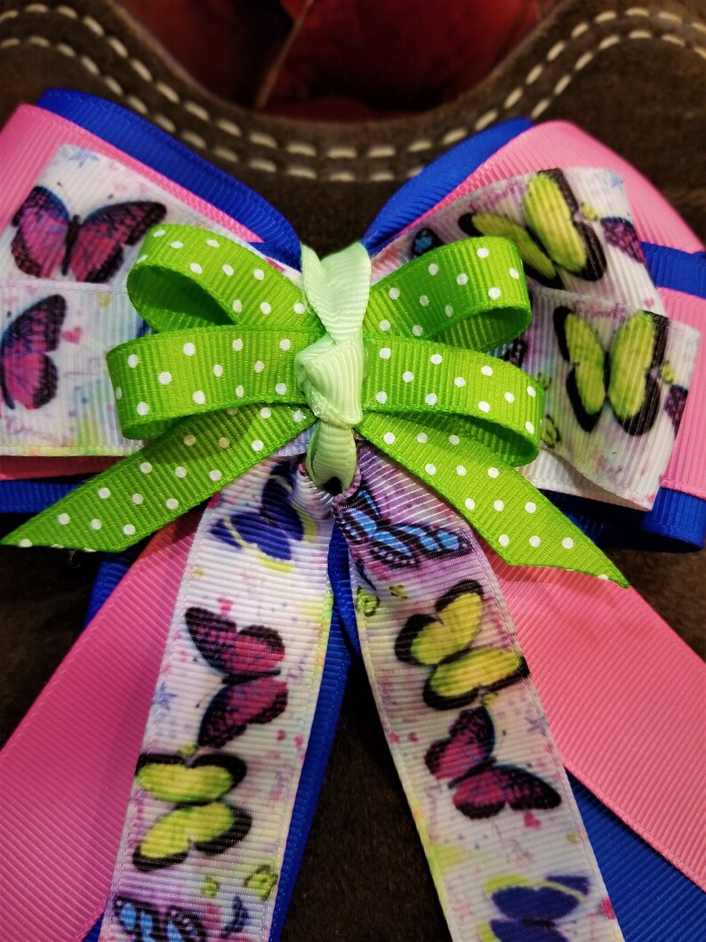 Colorful Butterflies Horse Show Hair Ribbons for Girls Etsy