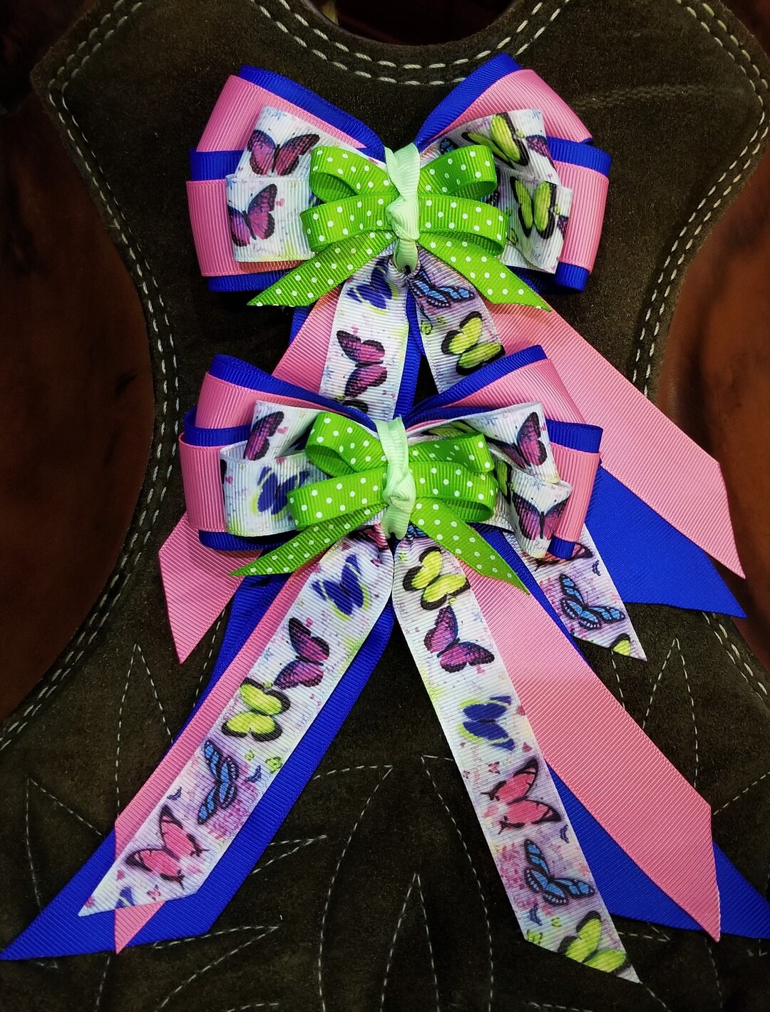 Colorful Butterflies Horse Show Hair Ribbons for Girls Etsy
