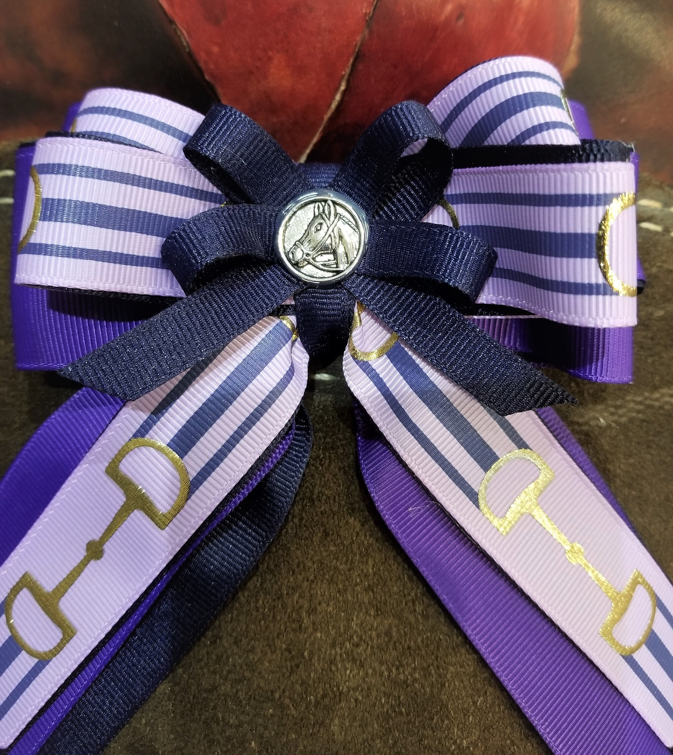 Navy & Purple Horse Show Hair Ribbons for Girls modern Snafflebit Style Etsy