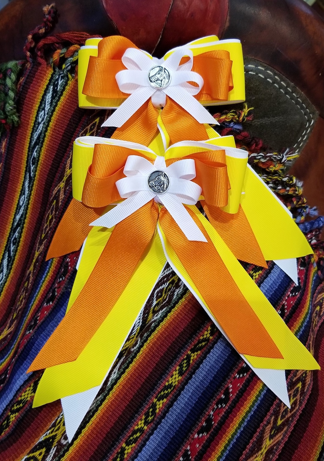 Candy Corn Horse Show Hair Ribbons for Girls Etsy