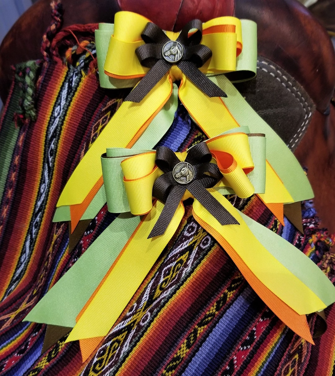 Autumn Leaves Horse Show Hair Ribbons for Girls Etsy