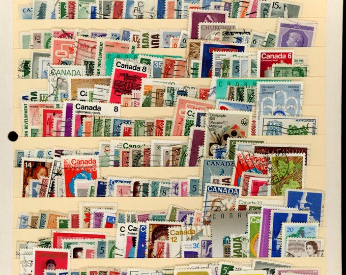 Canada - Postage Stamps - Mixed Lot of 300 Older Used Stamps, With ...