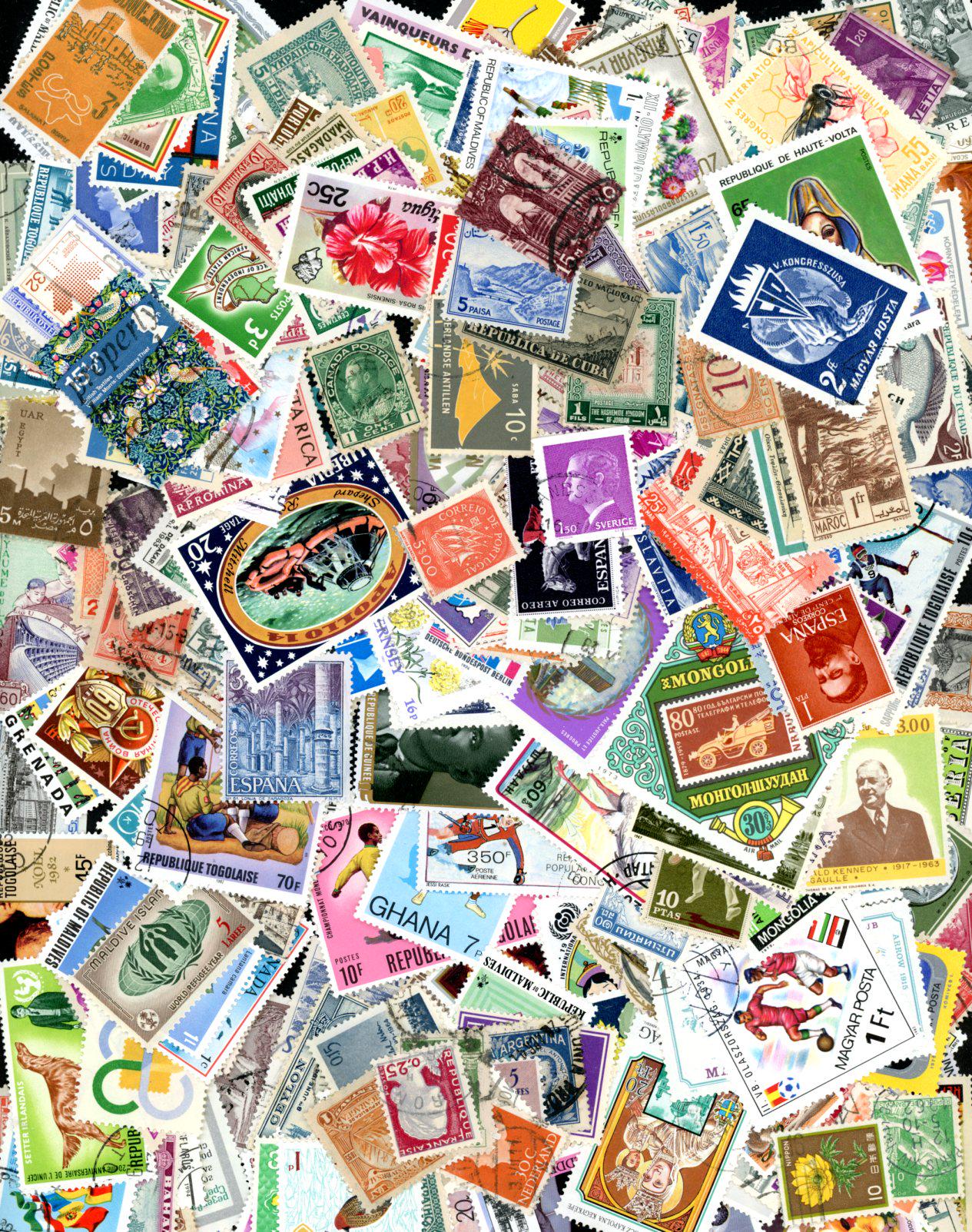 World Wide Postage Stamps - Collection of all different world wide stamps - Check options.