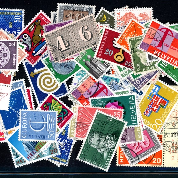 Switzerland Postage Stamps - A Collection of Vintage  Postage Stamps, (see Options) from the Early 1900's til the 1990's.