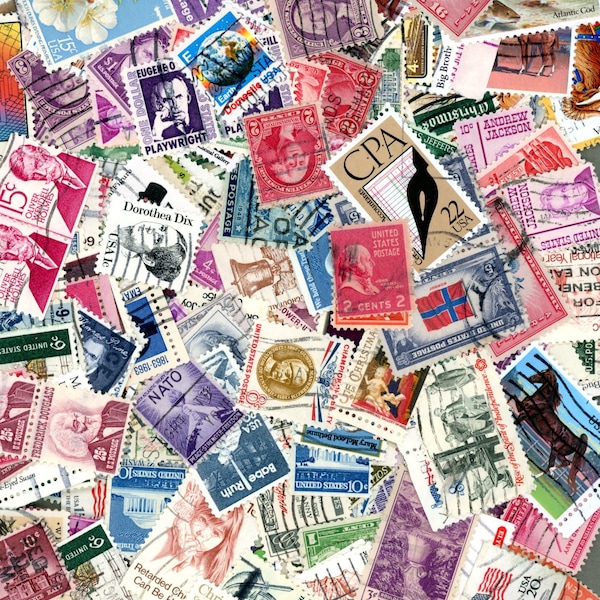United States Postage Stamps - A Mixture of Vintage Used Stamps, (see Options) from the Early 1900's til the 1990's.
