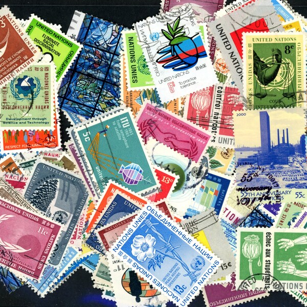 United Nations Postage Stamps - A Collection of Vintage  Postage Stamps, (see Options) from the Early 1950's til the 1990's.