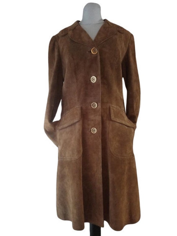 Vintage French leather coat 1970s , made in France