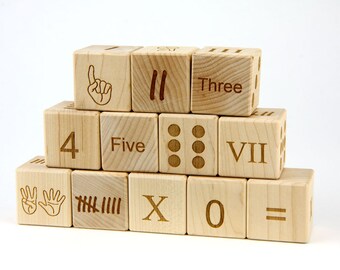 numbered wooden blocks