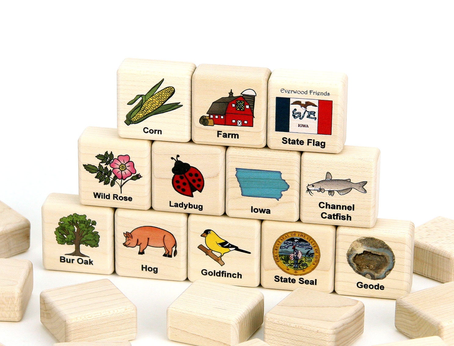 Wood Alphabet Blocks Baby Shower Activity Kit - Everwood Friends