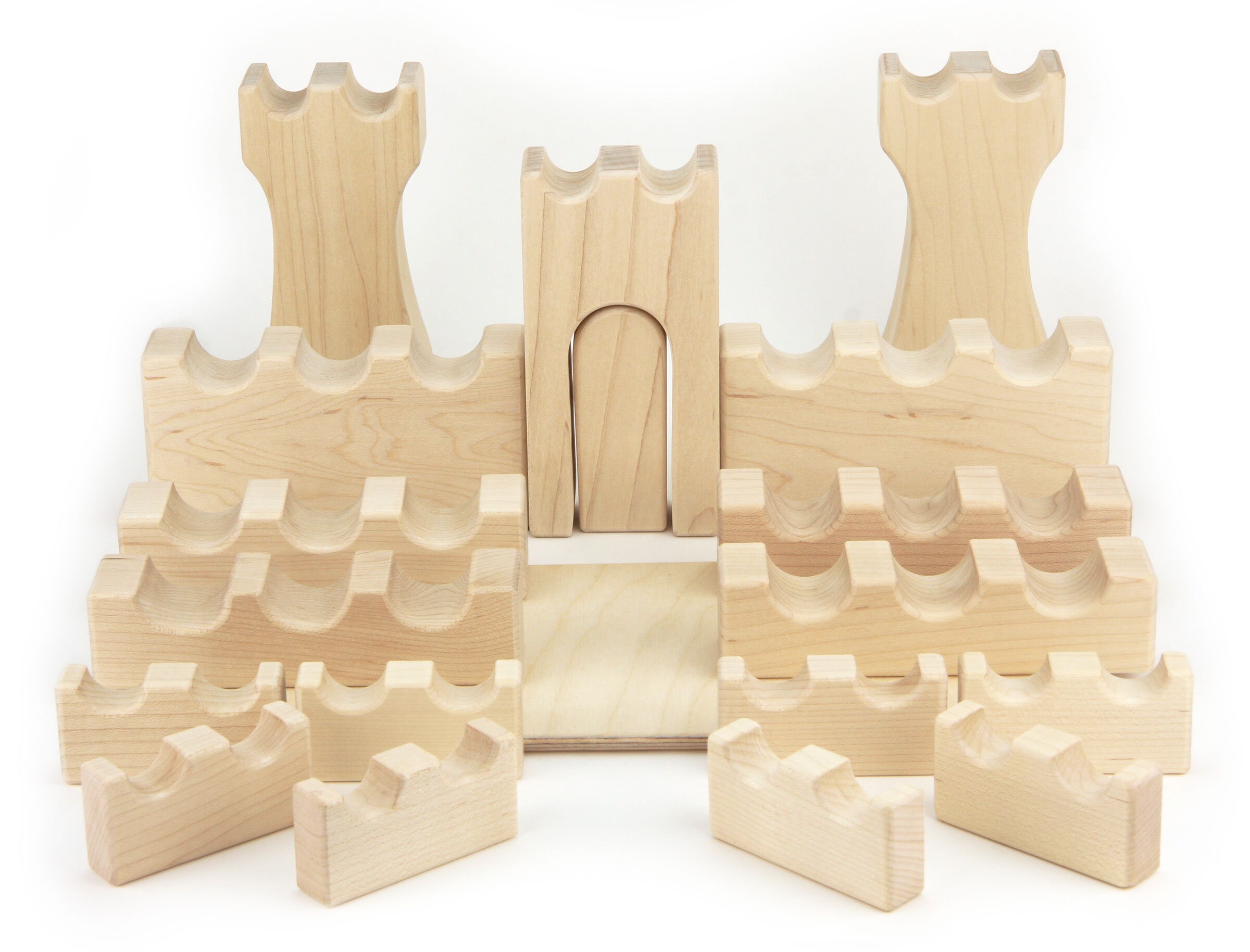 Wooden castle building blocks hotsell
