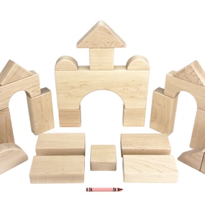 6 Unfinished Chunky Wooden Block Set Ready to Paint for Wood Crafts 