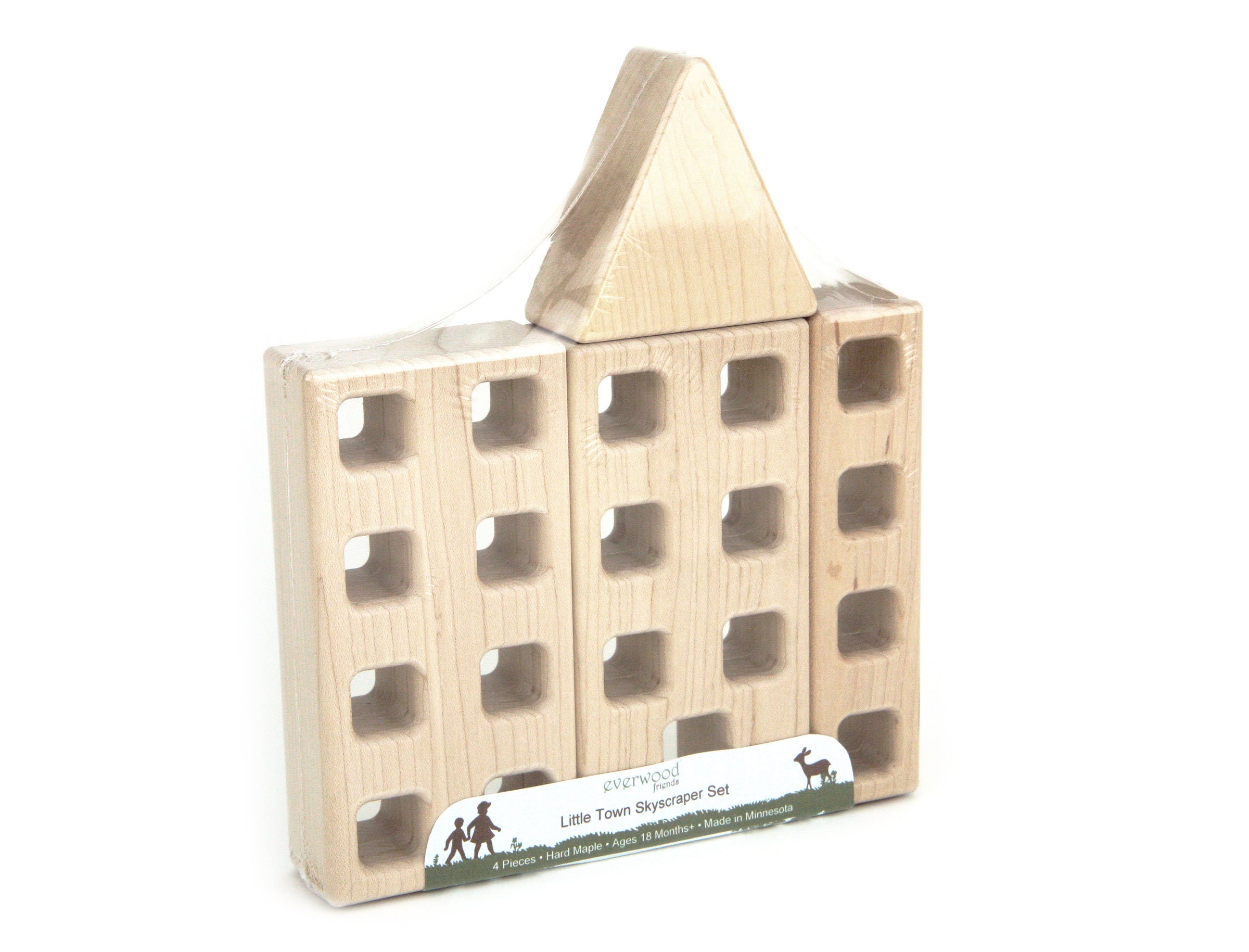 4-piece Skyscraper Set - Little Town Building Blocks | Solid