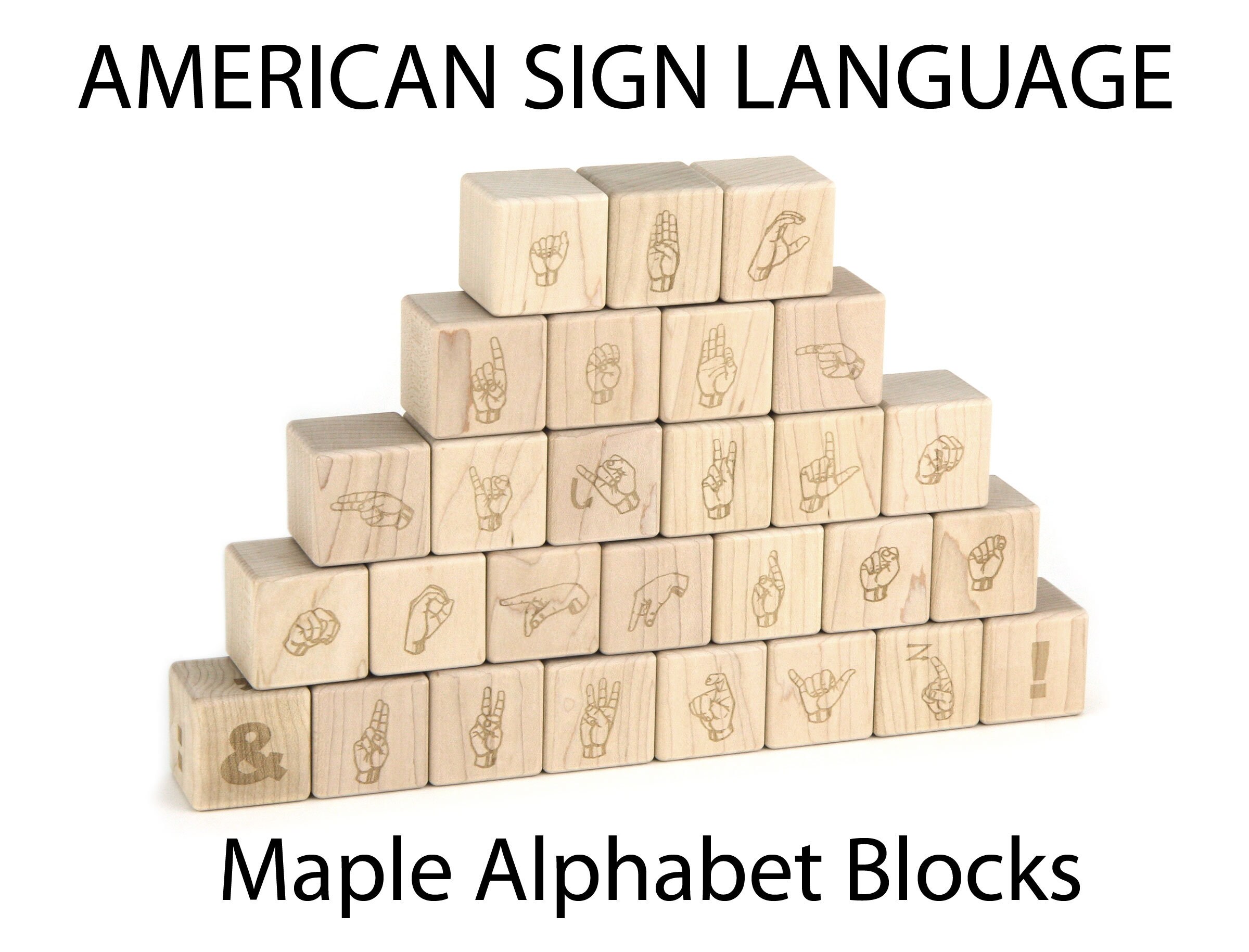 American Sign Language ABC Blocks - Bannor Toys