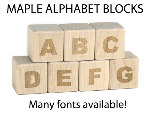 27 Pc Maple Alphabet Blocks Engraved Wood ABC Blocks Wooden Alphabet Blocks Letter  Blocks Baby Wood Baby Shower Activity Gift for Teacher 