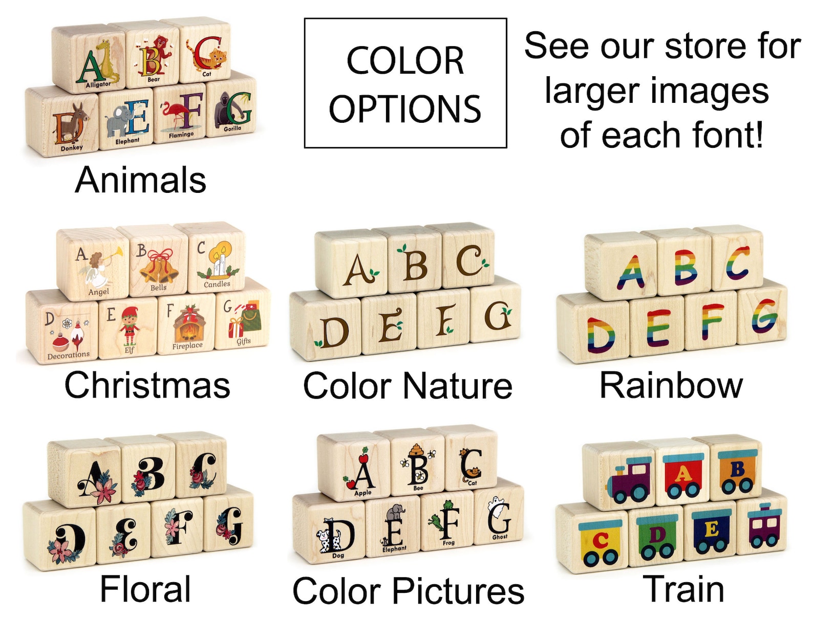 Alphabet Blocks Baby Shower Activity Kit to Decorate Solid Maple Wood ABC Blocks Wooden Alphabet