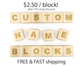 Personalized Name Blocks | Hard Maple Wood Blocks Personalized Baby Blocks Alphabet Blocks Wood Letter Blocks Nursery Decor New Baby Gift