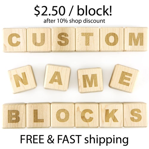 Personalized Wooden Blocks Name Blocks Alphabet Baby Etsy