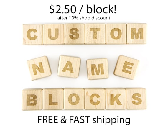 Personalized Name Blocks Hard Maple Wood Blocks Personalized Baby Blocks  Alphabet Blocks Wood Letter Blocks Nursery Decor New Baby Gift 