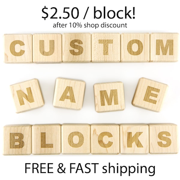 Personalized Name Blocks | Hard Maple Wood Blocks Personalized Baby Blocks Alphabet Blocks Wood Letter Blocks Nursery Decor New Baby Gift