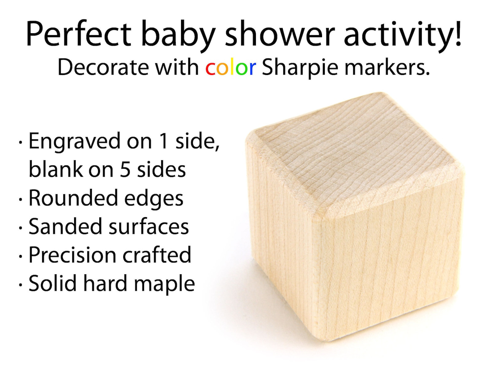 Alphabet Blocks Baby Shower Activity Kit to Decorate Solid Maple Wood ABC Blocks Wooden Alphabet