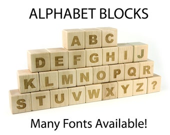 27 Pc Maple Alphabet Blocks Engraved Wood ABC Blocks Wooden Alphabet Blocks Letter  Blocks Baby Wood Baby Shower Activity Gift for Teacher 