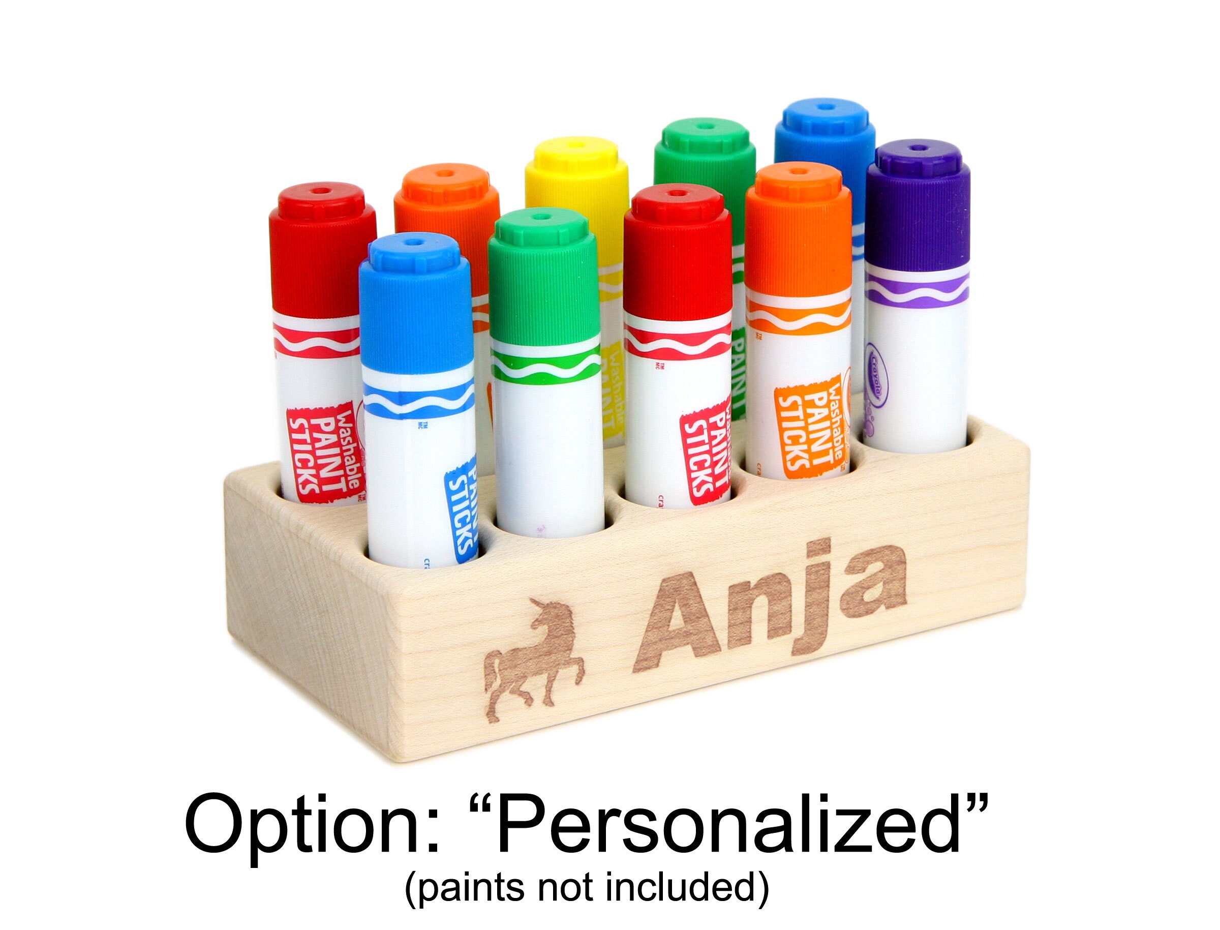 Personalized Paint Stick Marker Holder Sanded Silky Smooth 10-hole